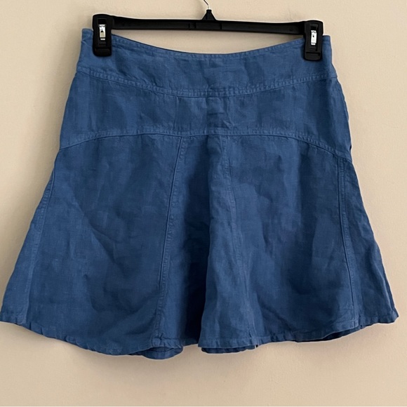 Athleta Dusk Blue Linen Day Dream Skater Skirt - Picture 2 of 5